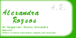alexandra rozsos business card